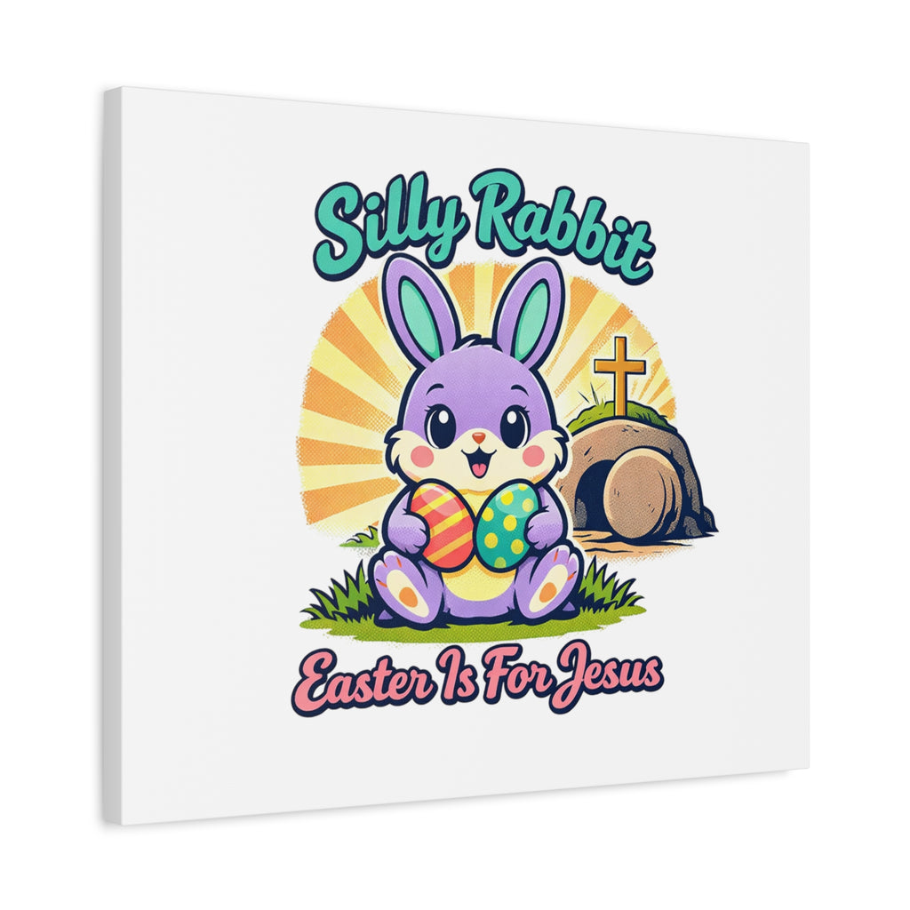 Easter Is For Jesus Bunny Canvas | Easter Christian, Faith-Based Pastel Retro