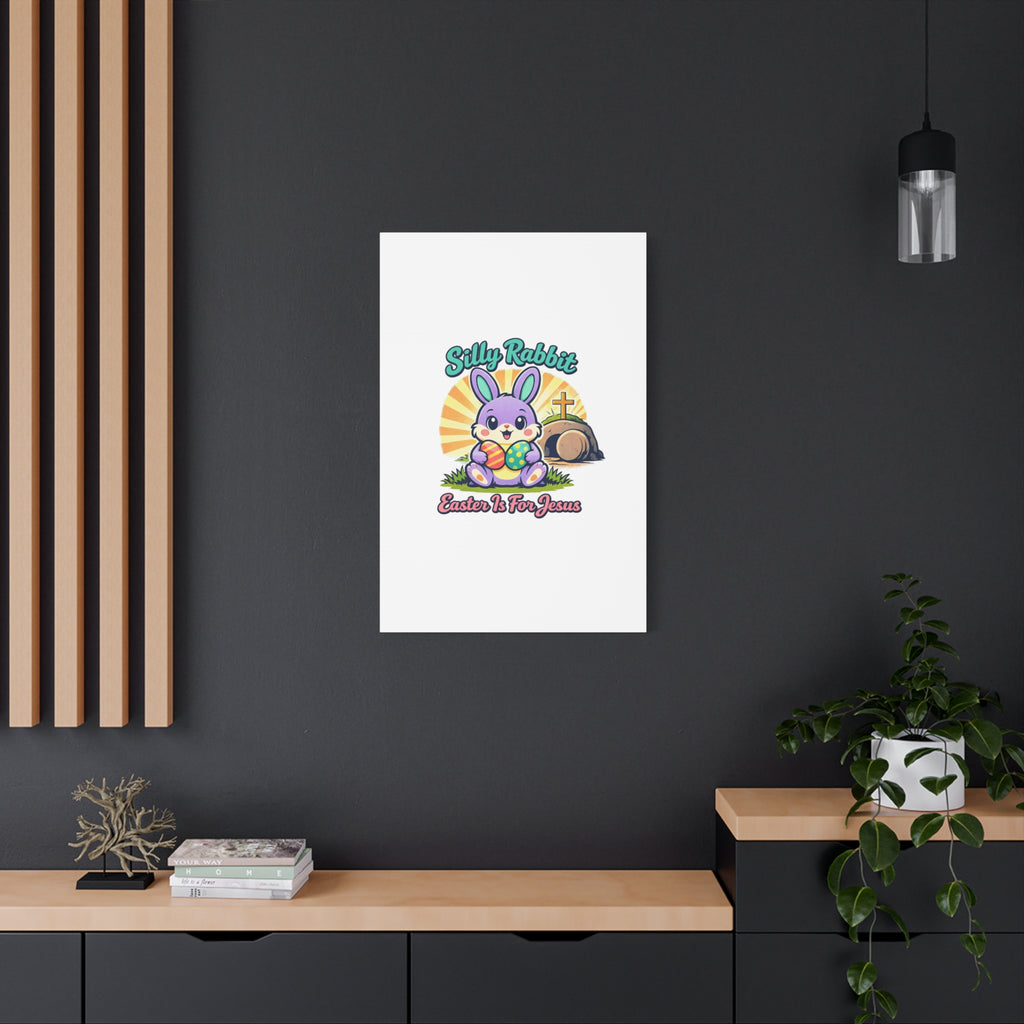 Easter Is For Jesus Bunny Canvas | Easter Christian, Faith-Based Pastel Retro