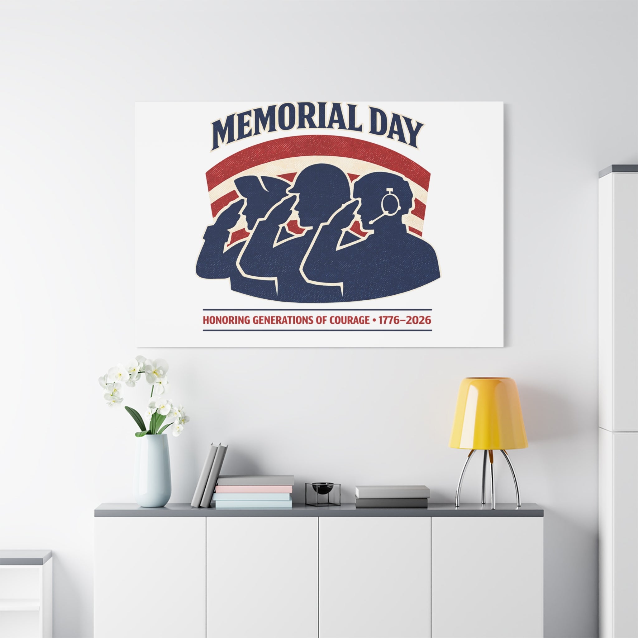 Memorial Day 1776–2026 Canvas | USA 250, patriotic vintage distressed