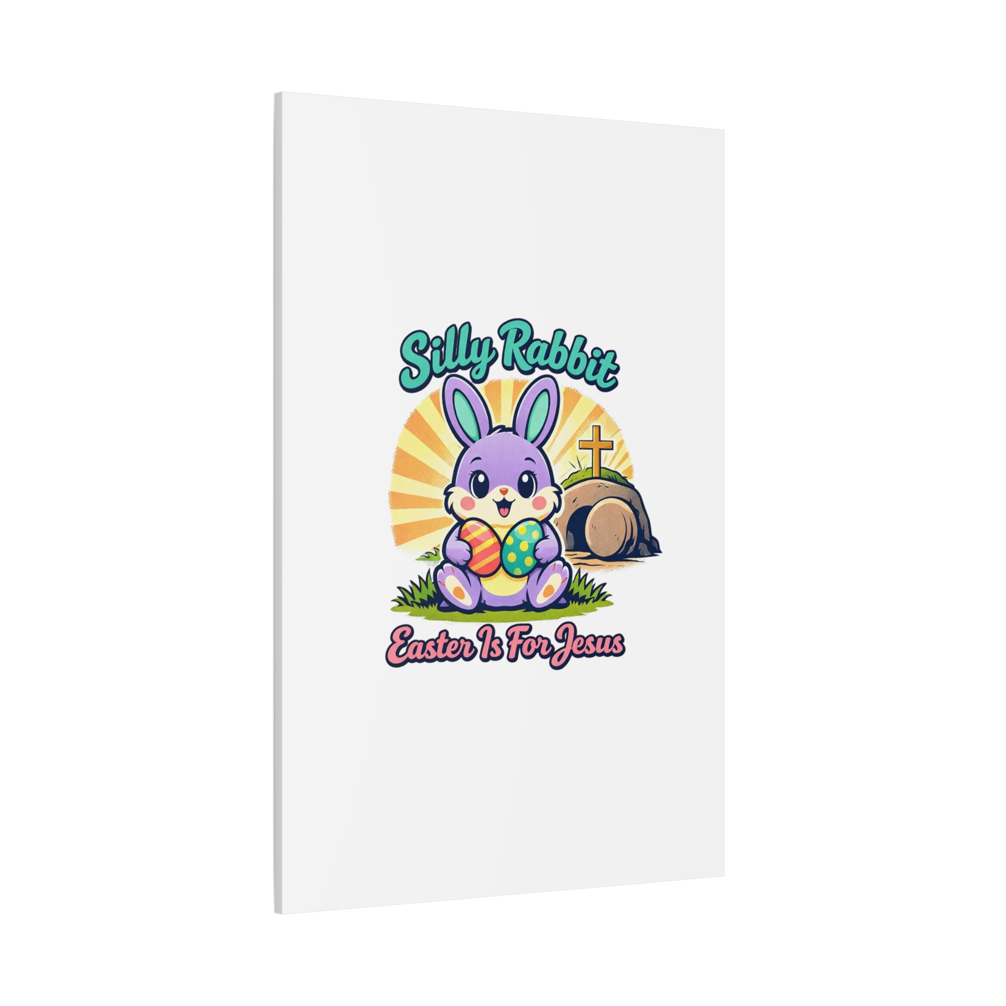 Easter Is For Jesus Bunny Canvas | Easter Christian, Faith-Based Pastel Retro