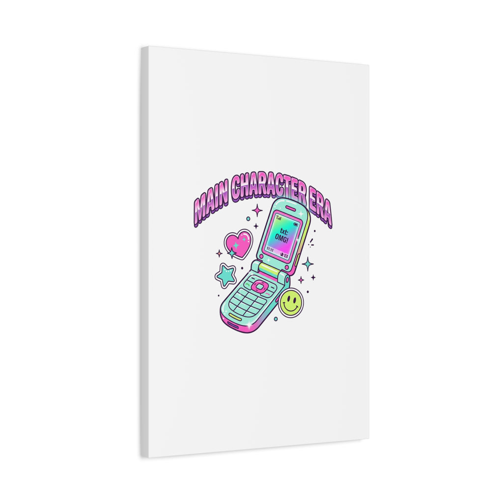 Main Character Era Canvas | Y2K Aesthetic, Retro Flip Phone Wall Art