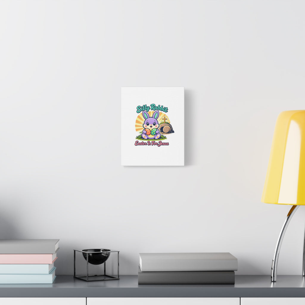 Easter Is For Jesus Bunny Canvas | Easter Christian, Faith-Based Pastel Retro