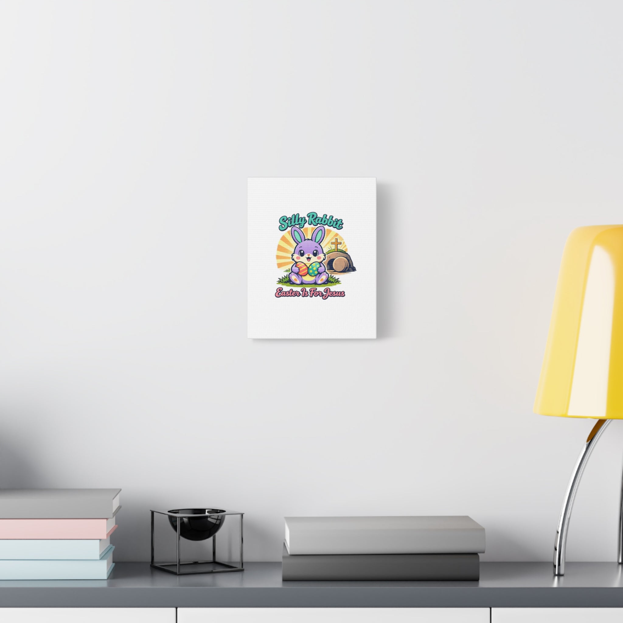 Easter Is For Jesus Bunny Canvas | Easter Christian, Faith-Based Pastel Retro