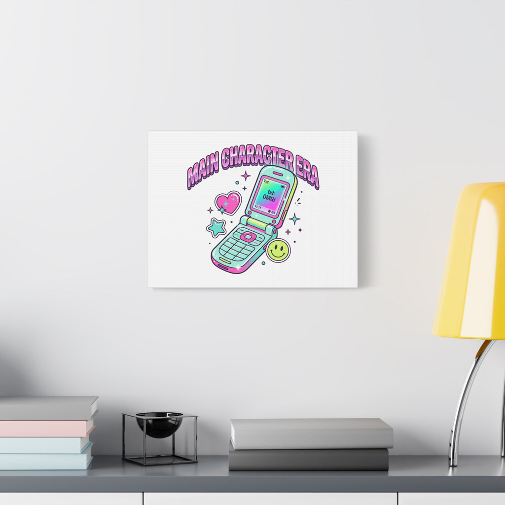 Main Character Era Canvas | Y2K Aesthetic, Retro Flip Phone Wall Art