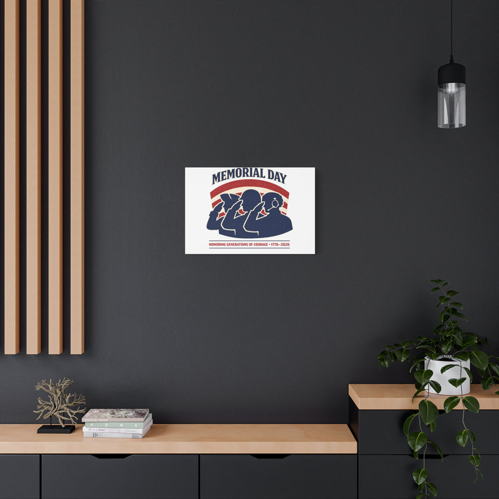 Memorial Day 1776–2026 Canvas | USA 250, patriotic vintage distressed