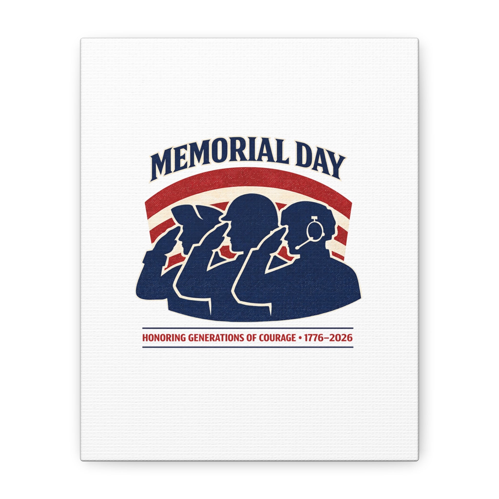 Memorial Day 1776–2026 Canvas | USA 250, patriotic vintage distressed