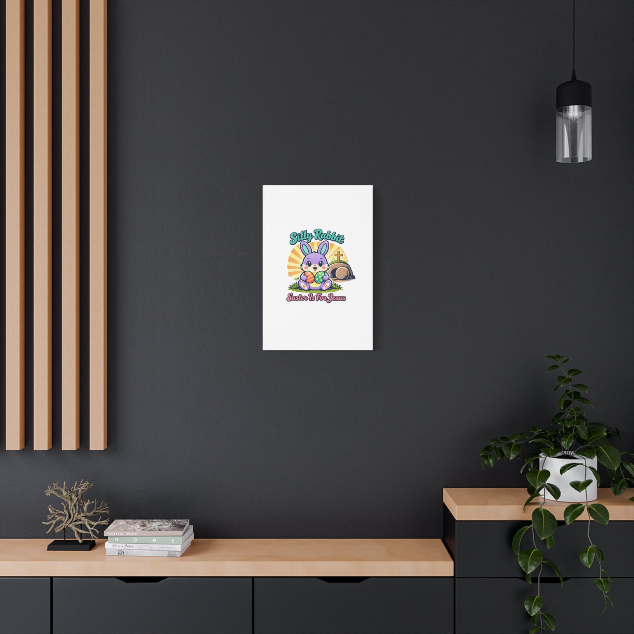 Easter Is For Jesus Bunny Canvas | Easter Christian, Faith-Based Pastel Retro