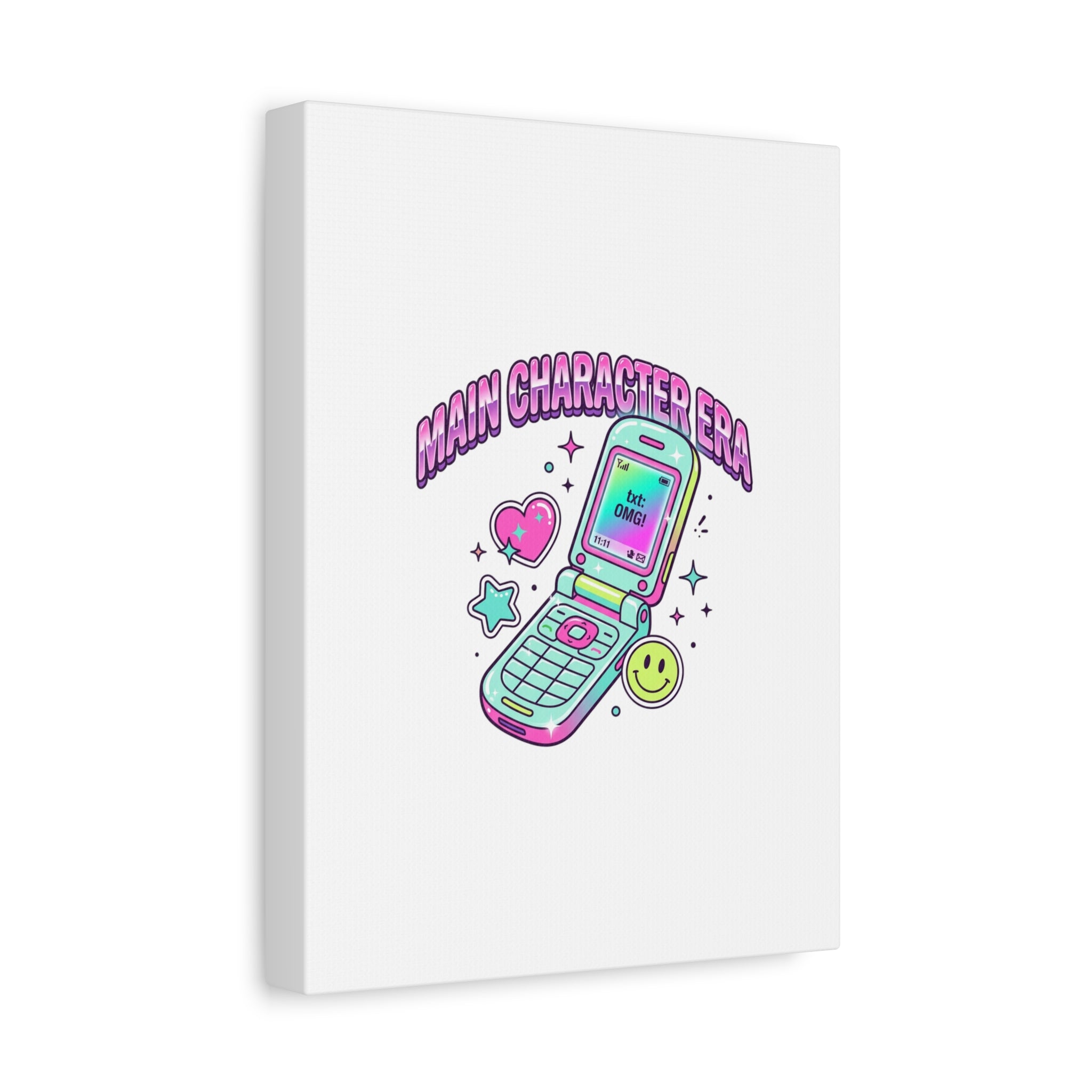 Main Character Era Canvas | Y2K Aesthetic, Retro Flip Phone Wall Art