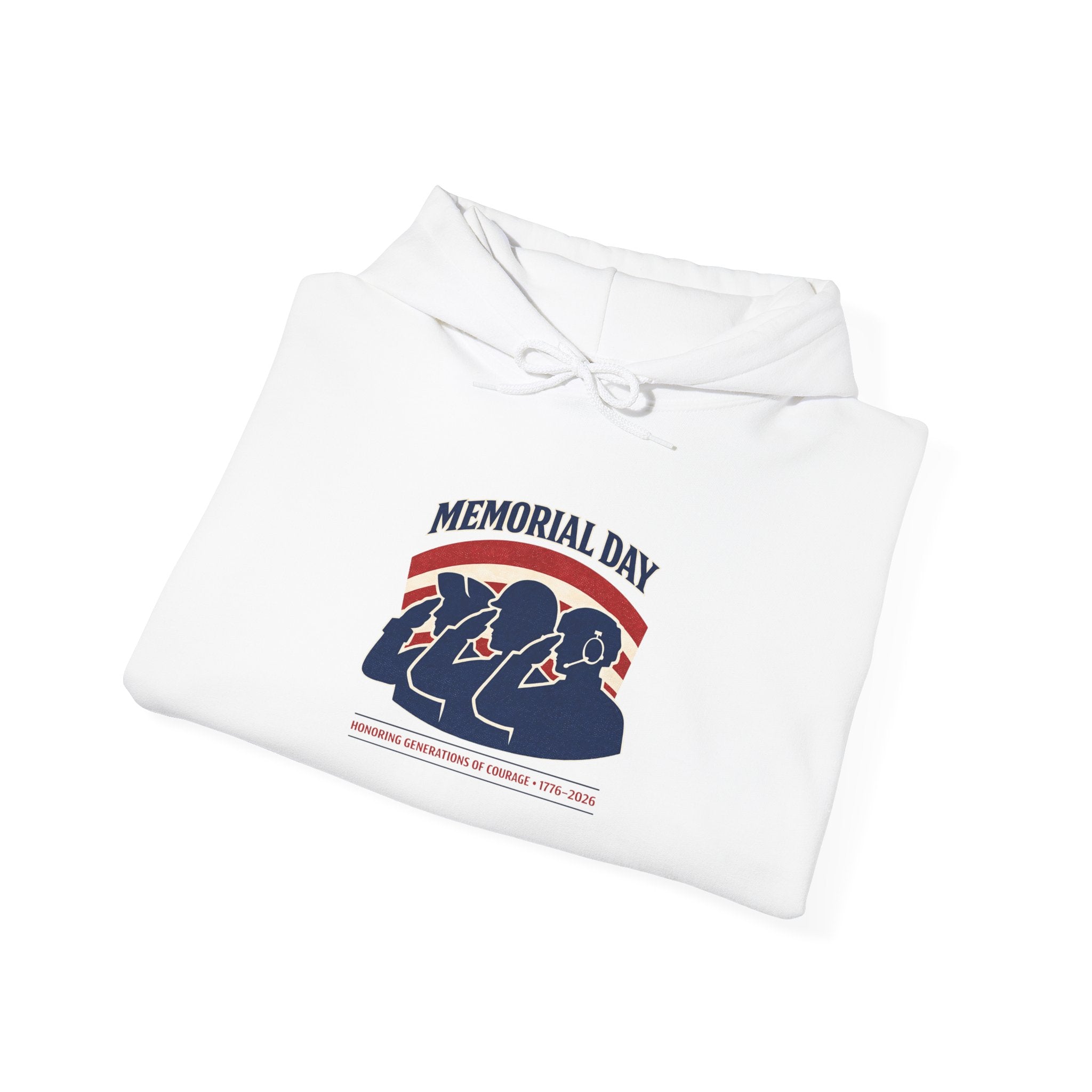 Memorial Day 1776–2026 Hoodie | USA 250 Vintage Distressed, Red White Blue Americana