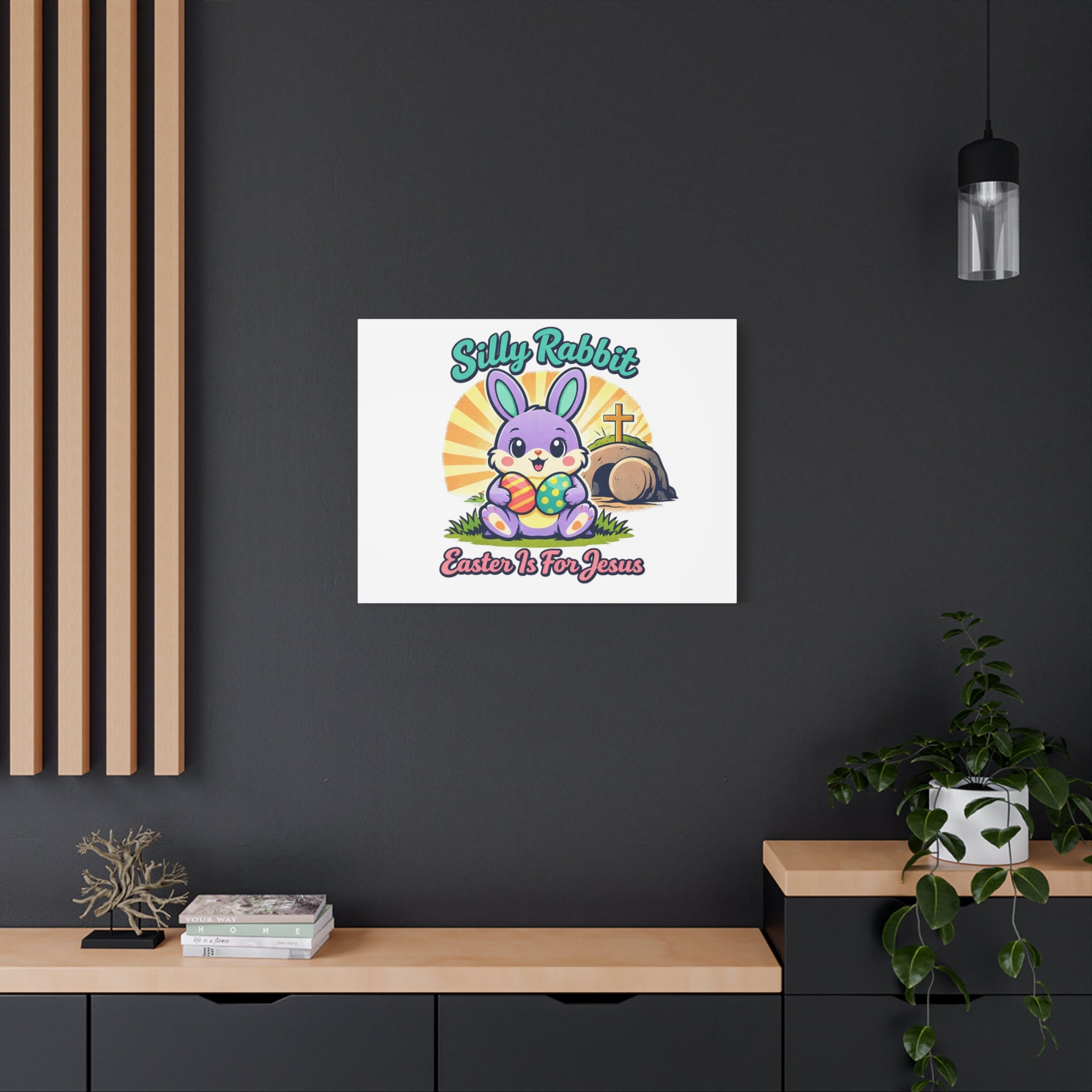 Easter Is For Jesus Bunny Canvas | Easter Christian, Faith-Based Pastel Retro