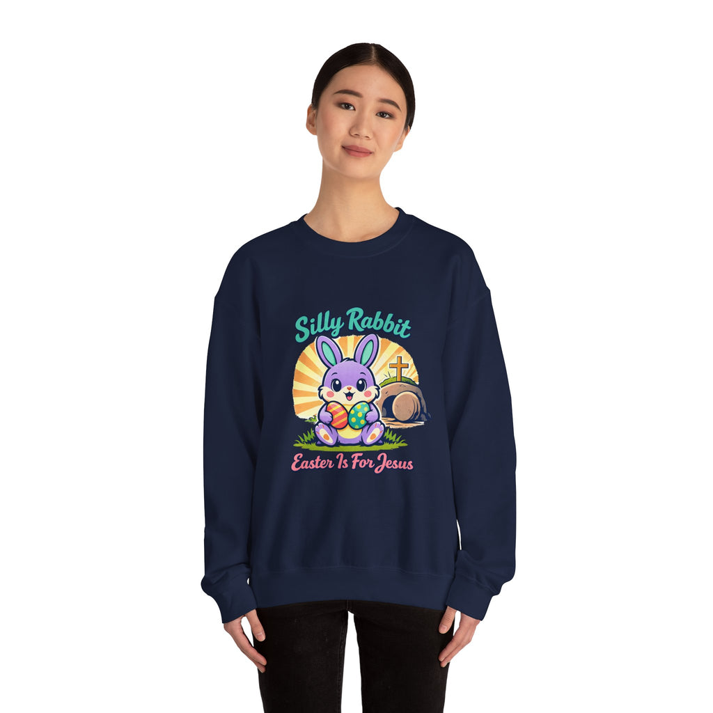 Silly Rabbit Easter Christian Sweatshirt | pastel retro, church humor