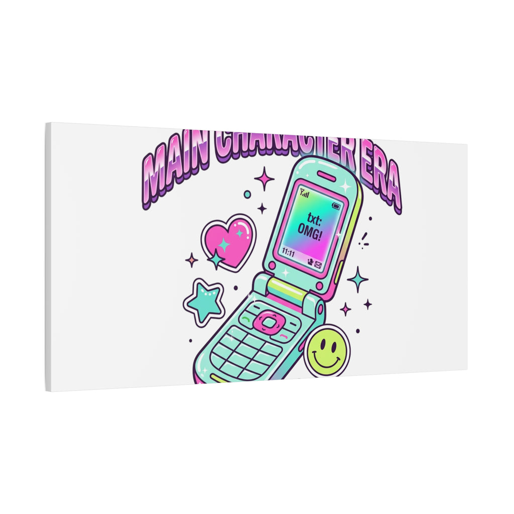 Main Character Era Canvas | Y2K Aesthetic, Retro Flip Phone Wall Art