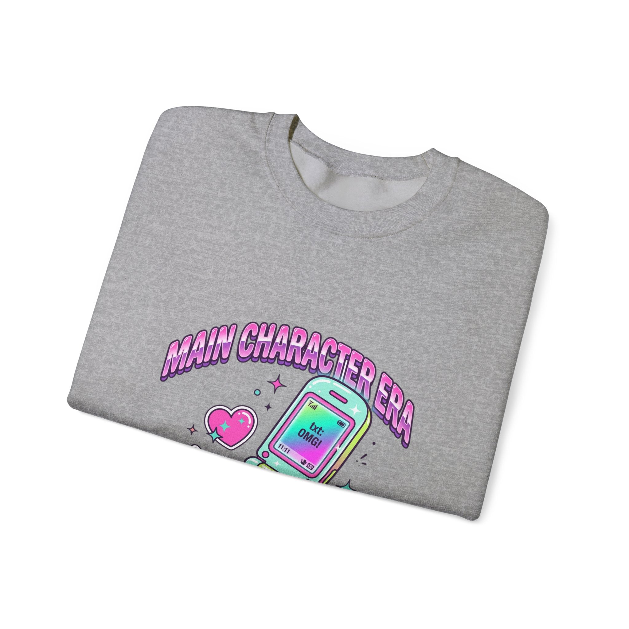 Flirty Y2K Flip Phone Graphic Sweatshirt | 2000s Aesthetic, Retro Internet