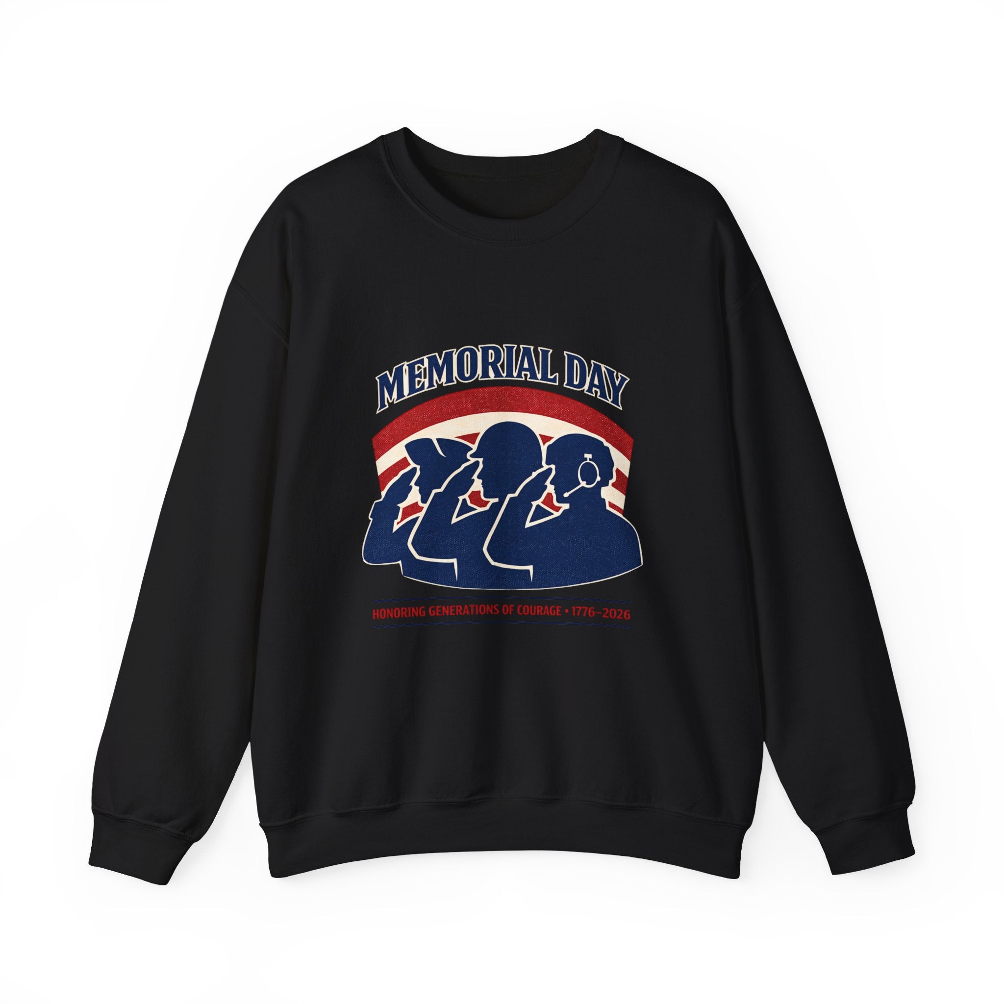Memorial Day 1776–2026 Crewneck Sweatshirt | USA 250, vintage distressed patriotic
