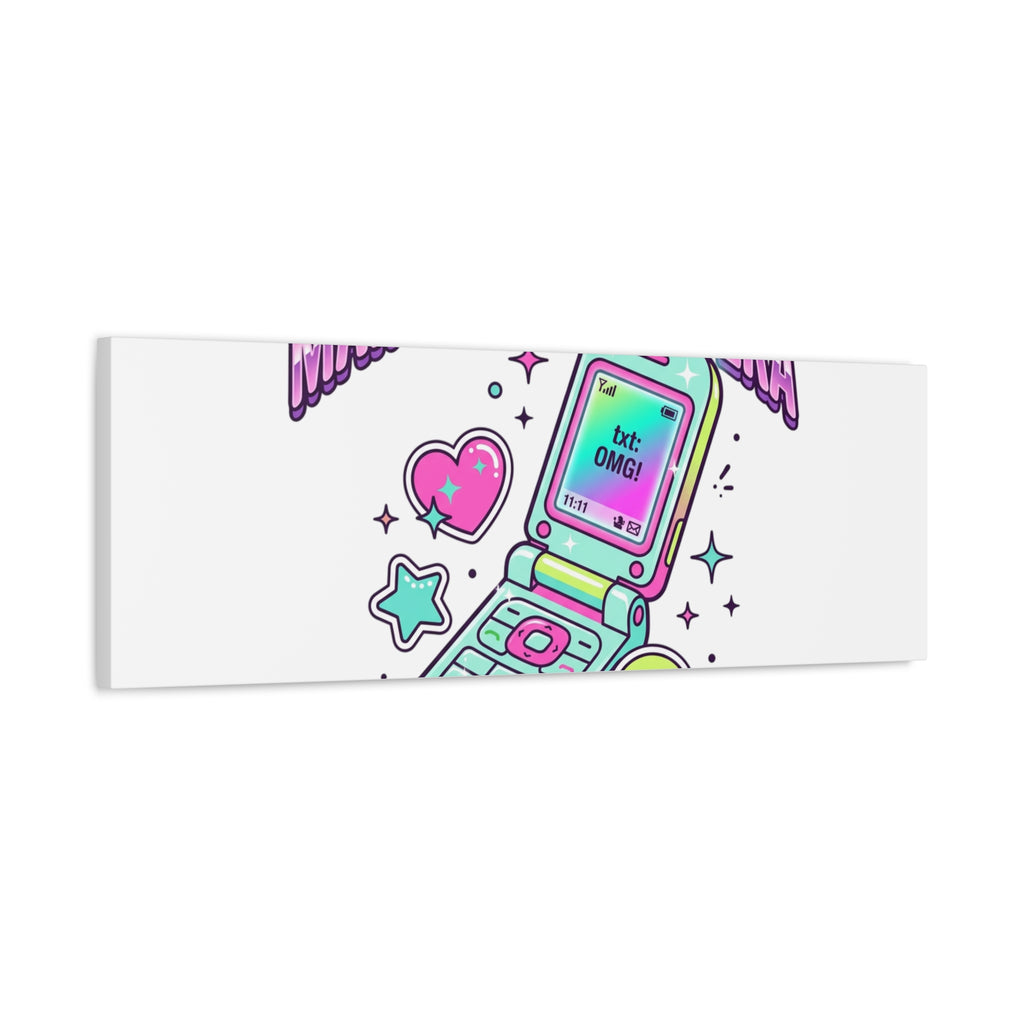 Main Character Era Canvas | Y2K Aesthetic, Retro Flip Phone Wall Art