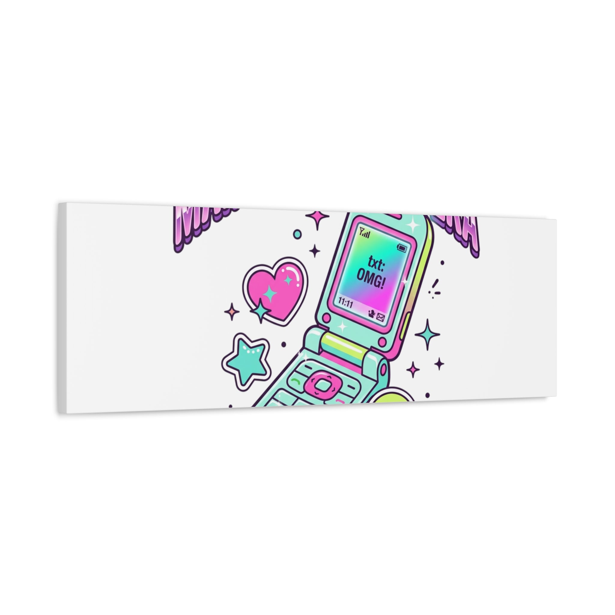 Main Character Era Canvas | Y2K Aesthetic, Retro Flip Phone Wall Art