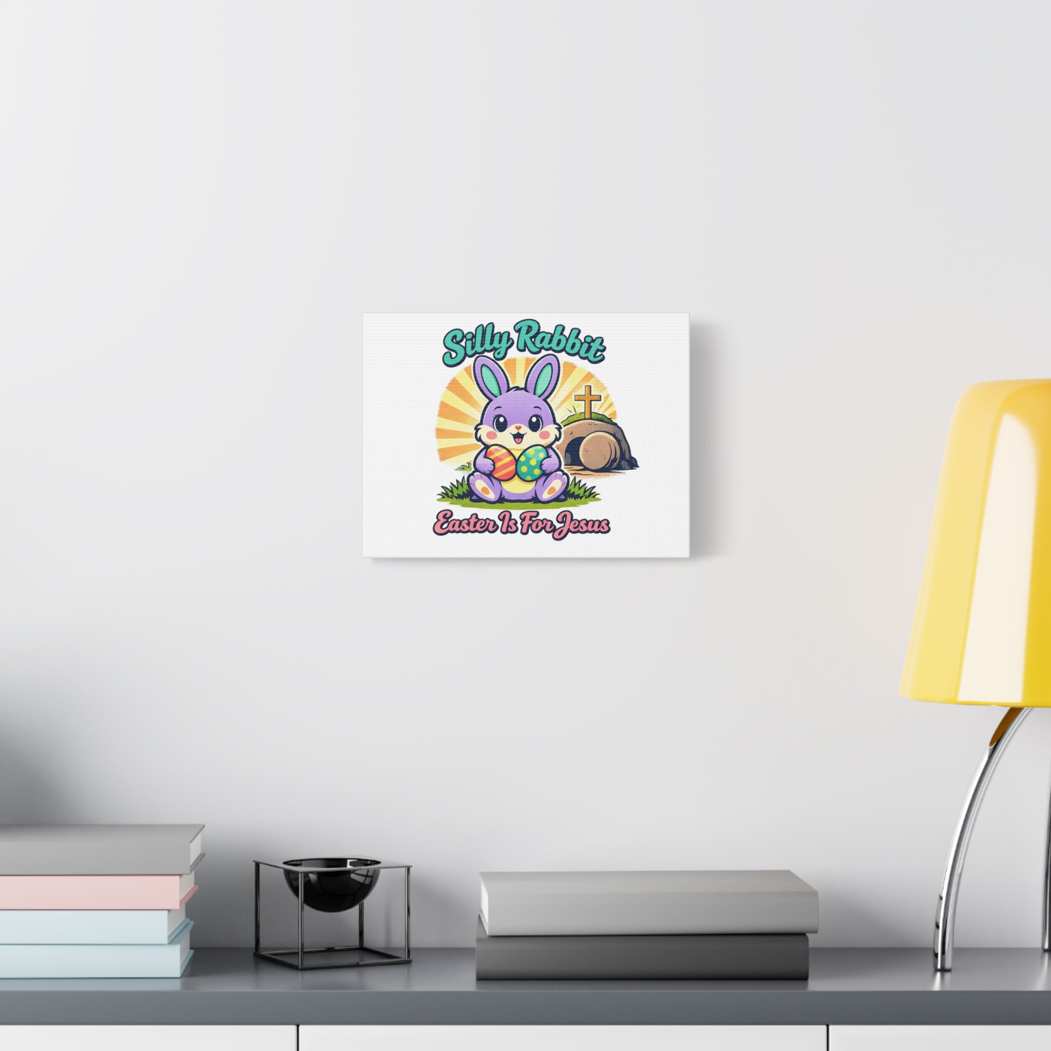 Easter Is For Jesus Bunny Canvas | Easter Christian, Faith-Based Pastel Retro