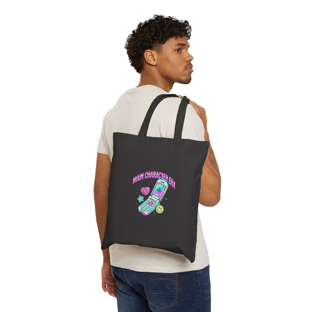 Flirty Y2K Flip Phone Graphic Tote | 2000s Aesthetic, Retro Internet