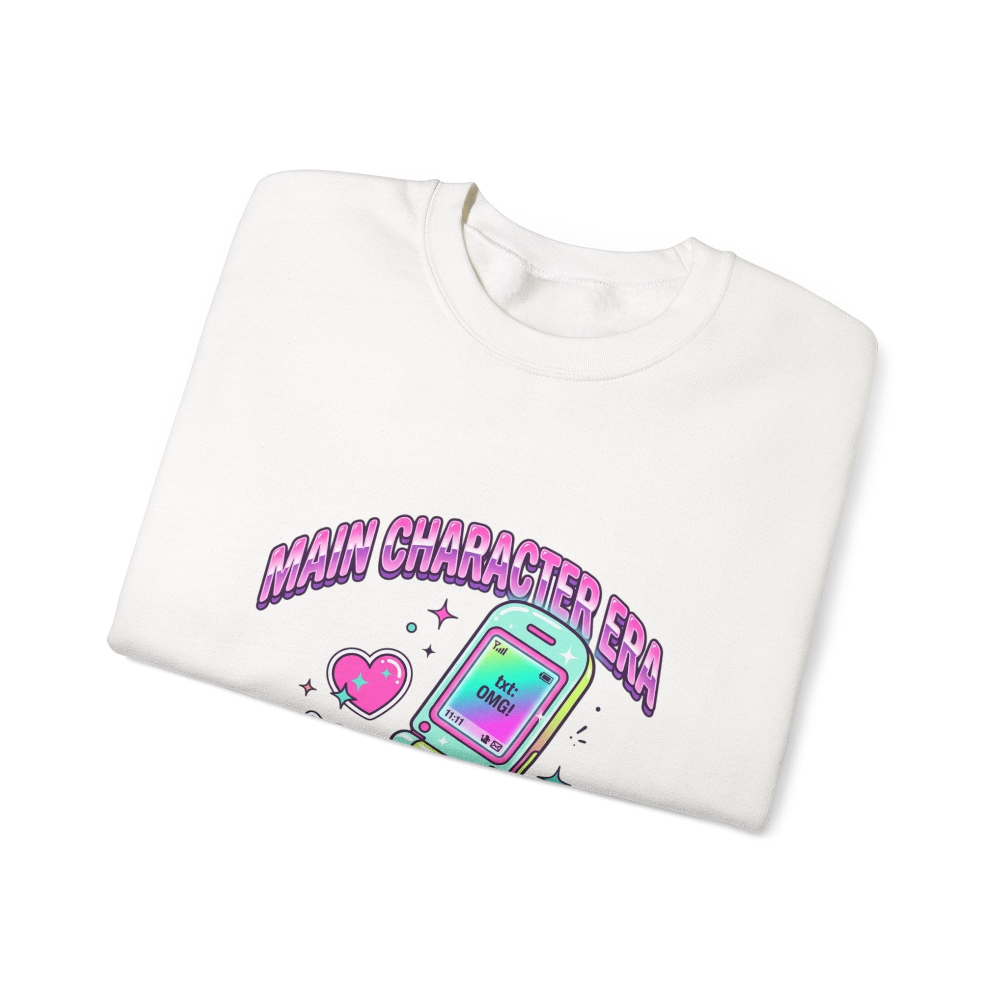 Flirty Y2K Flip Phone Graphic Sweatshirt | 2000s Aesthetic, Retro Internet