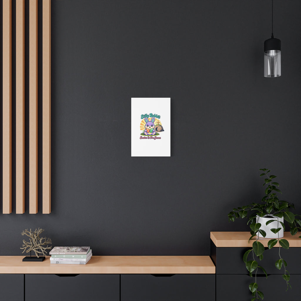 Easter Is For Jesus Bunny Canvas | Easter Christian, Faith-Based Pastel Retro