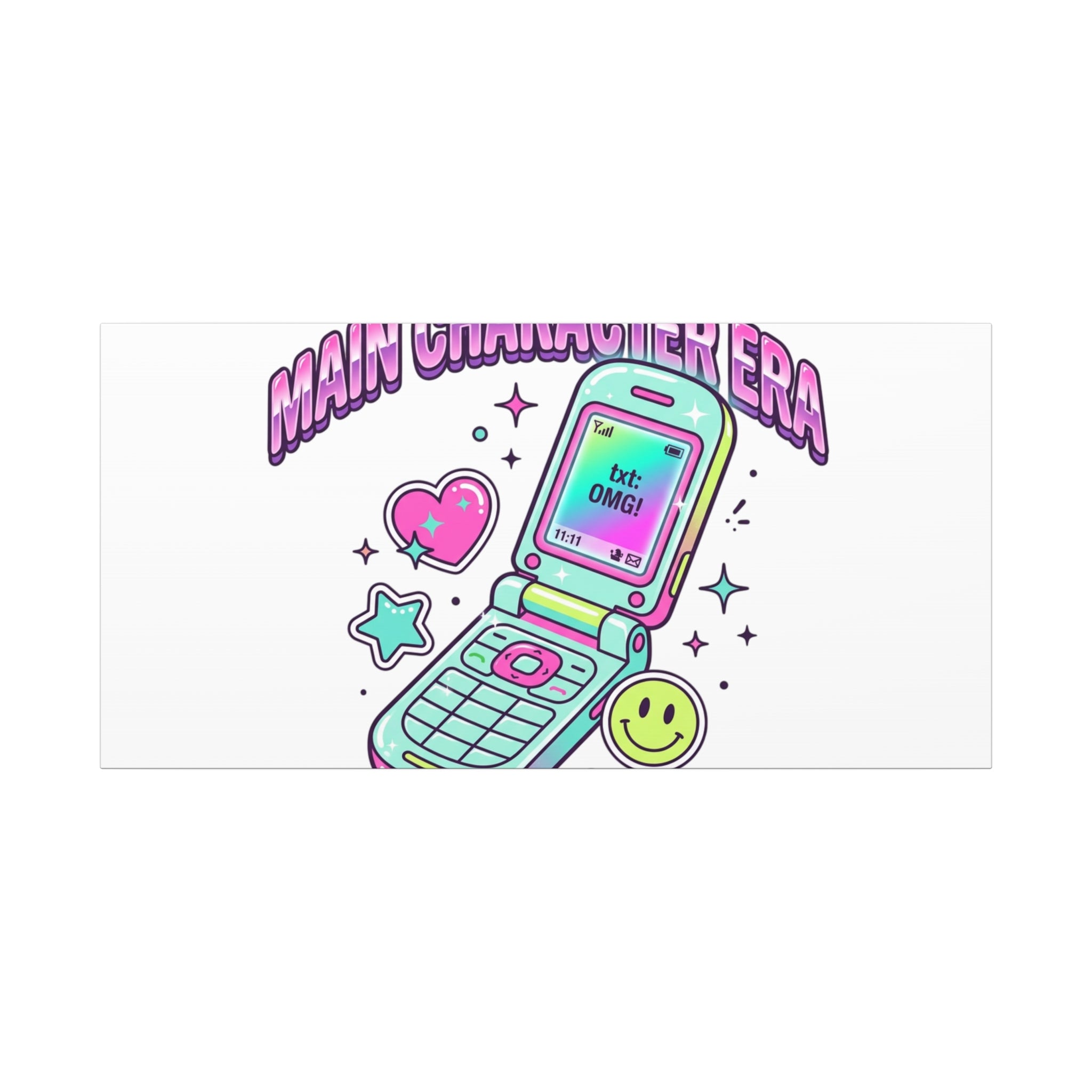 Main Character Era Canvas | Y2K Aesthetic, Retro Flip Phone Wall Art