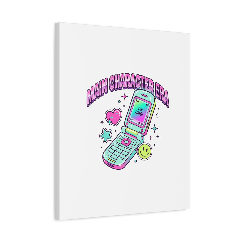 Main Character Era Canvas | Y2K Aesthetic, Retro Flip Phone Wall Art