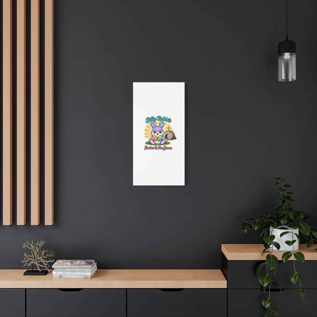 Easter Is For Jesus Bunny Canvas | Easter Christian, Faith-Based Pastel Retro