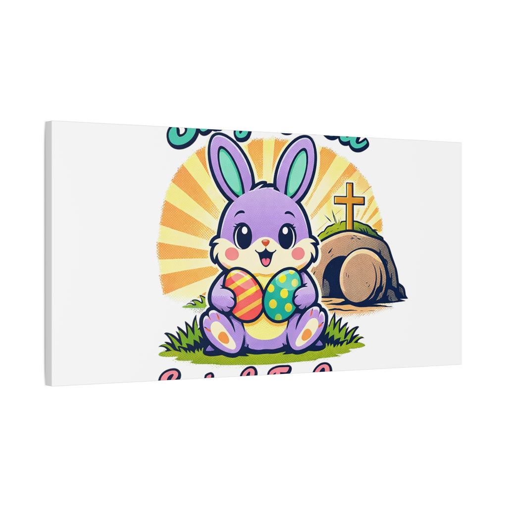 Easter Is For Jesus Bunny Canvas | Easter Christian, Faith-Based Pastel Retro