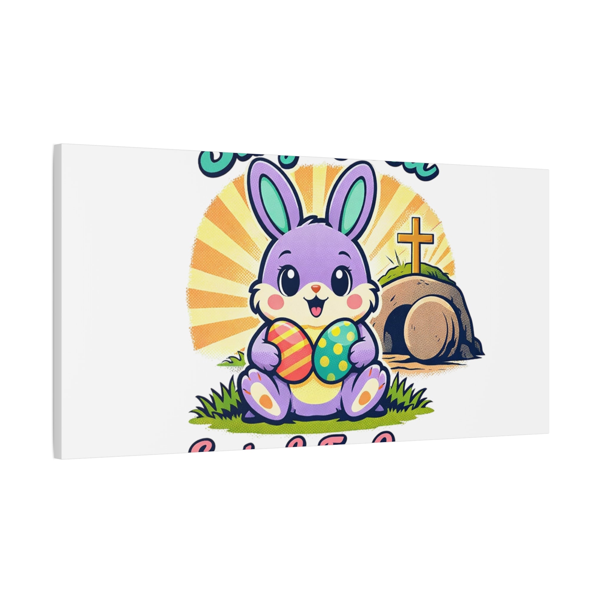 Easter Is For Jesus Bunny Canvas | Easter Christian, Faith-Based Pastel Retro