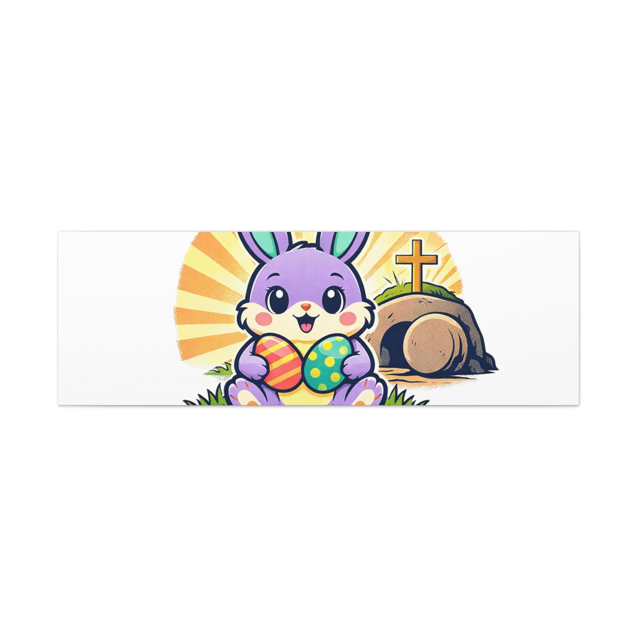 Easter Is For Jesus Bunny Canvas | Easter Christian, Faith-Based Pastel Retro