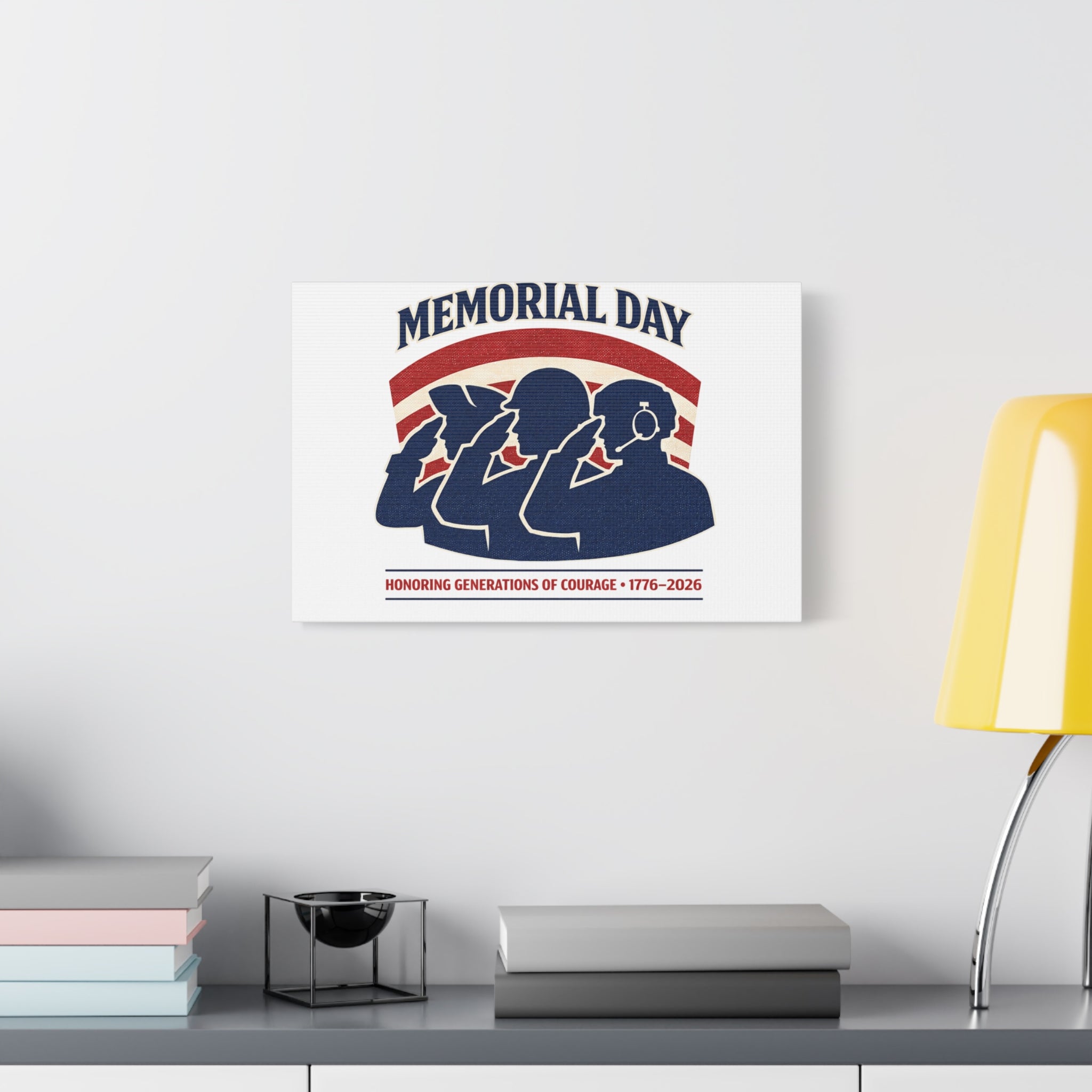 Memorial Day 1776–2026 Canvas | USA 250, patriotic vintage distressed