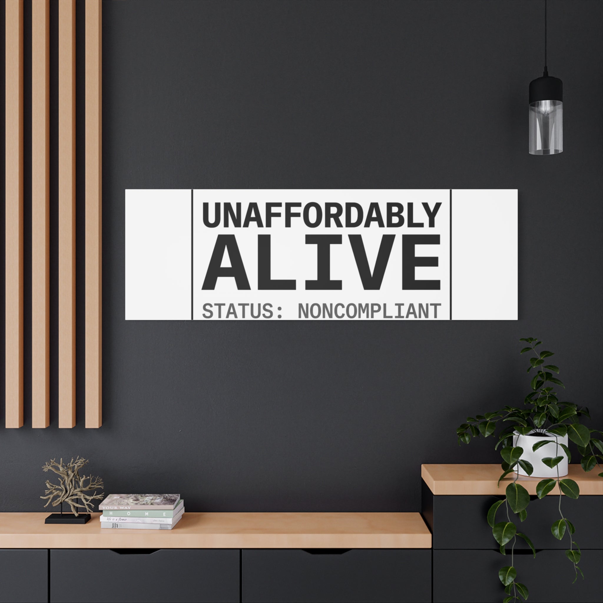 Unaffordably Alive Canvas | cost of living crisis, receipt aesthetic