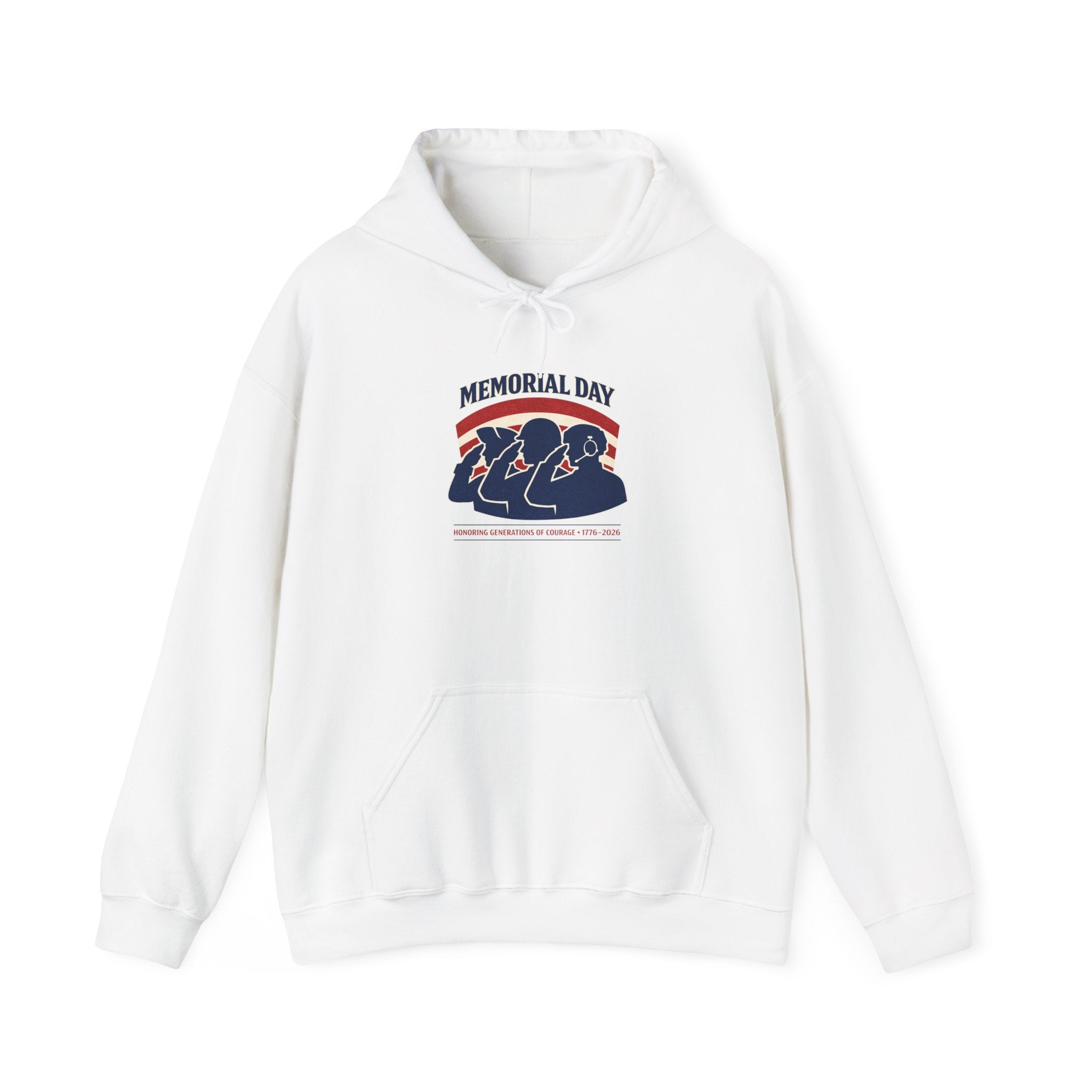 Memorial Day 1776–2026 Hoodie | USA 250 Vintage Distressed, Red White Blue Americana