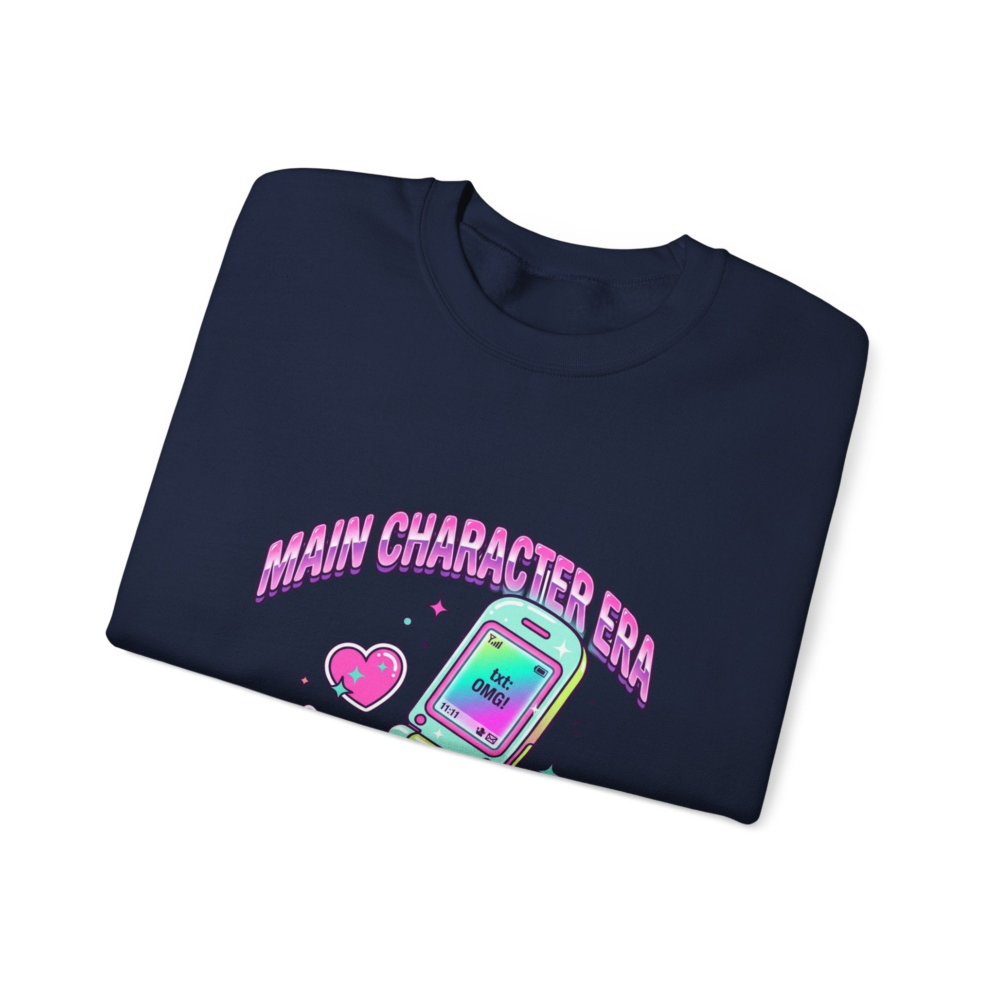 Flirty Y2K Flip Phone Graphic Sweatshirt | 2000s Aesthetic, Retro Internet