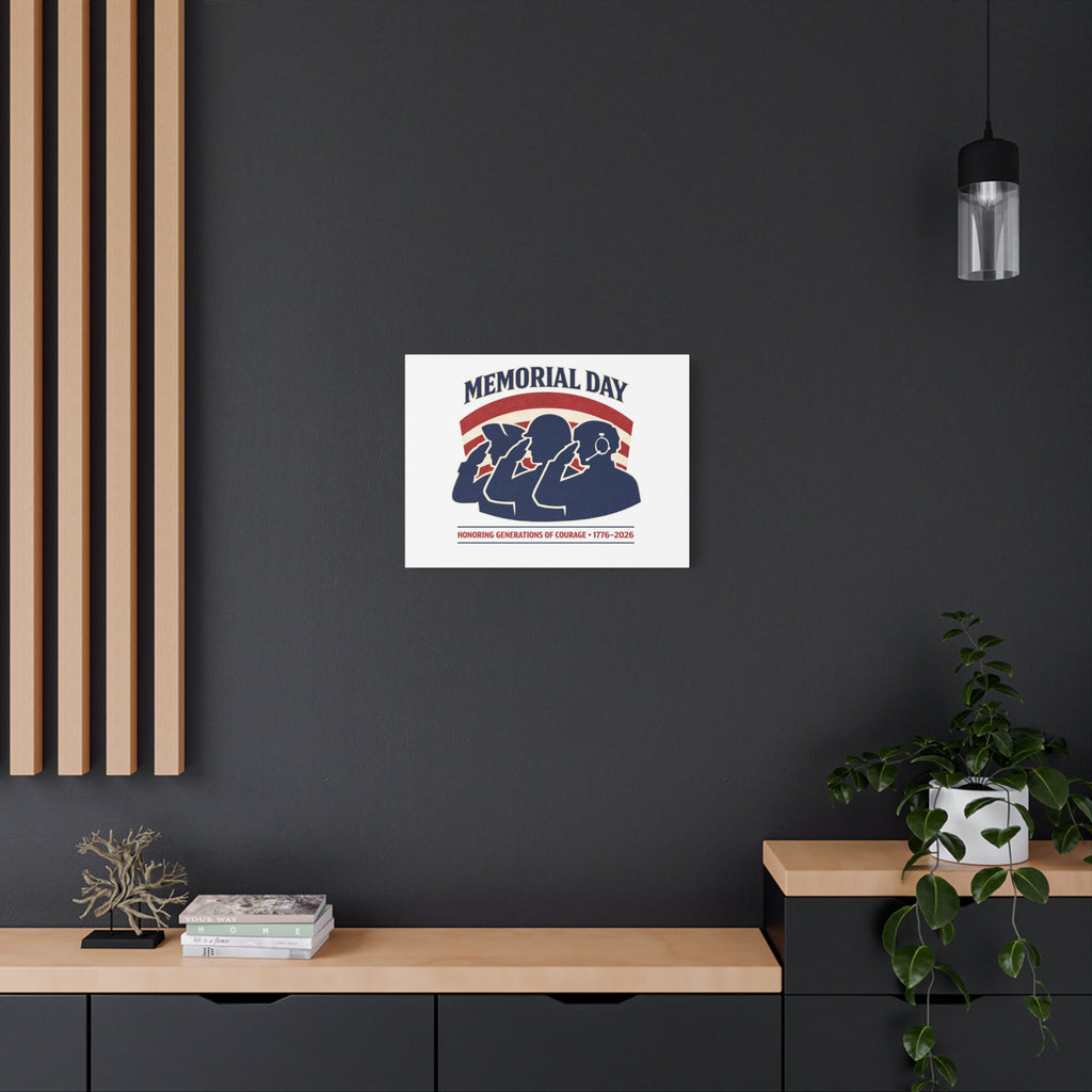 Memorial Day 1776–2026 Canvas | USA 250, patriotic vintage distressed
