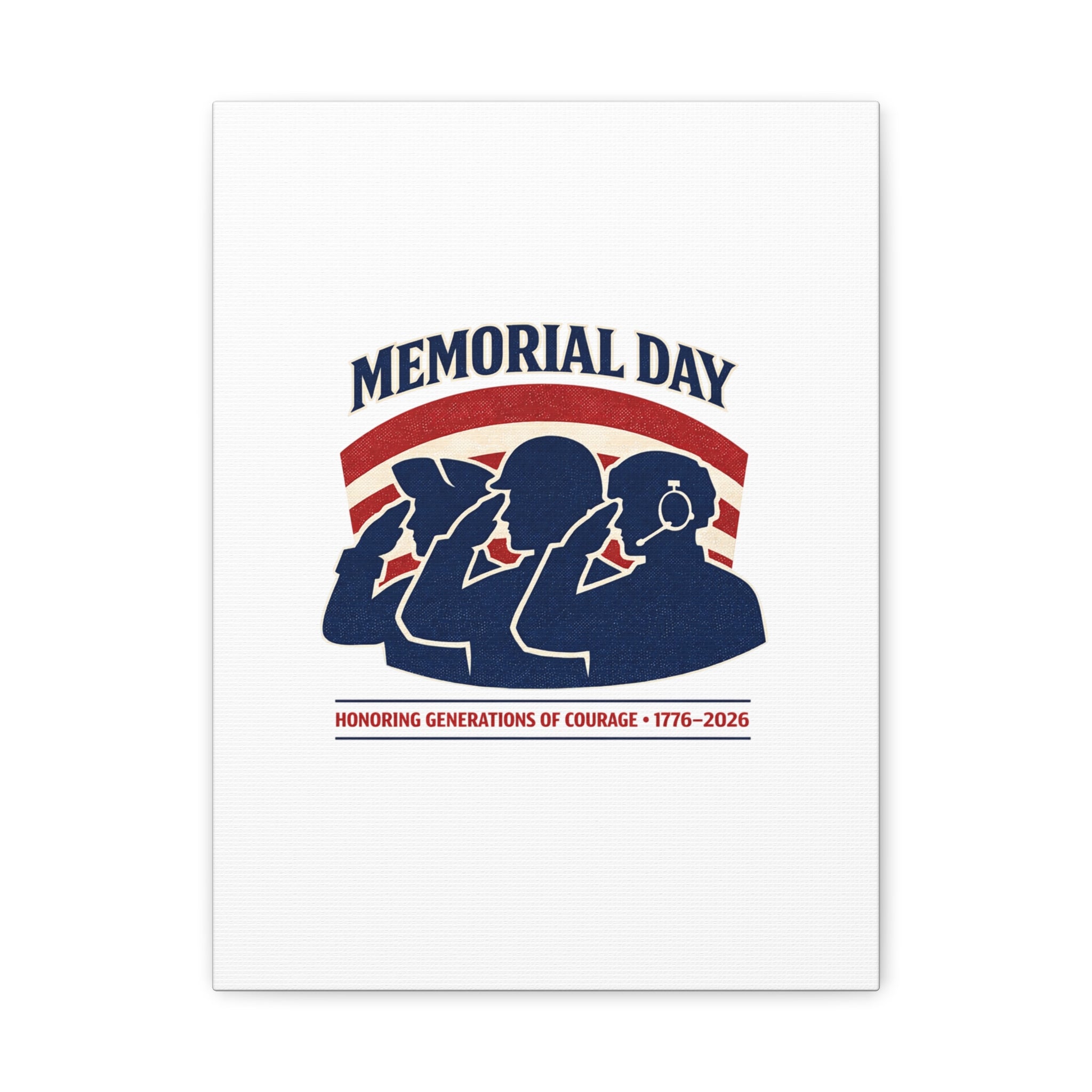Memorial Day 1776–2026 Canvas | USA 250, patriotic vintage distressed