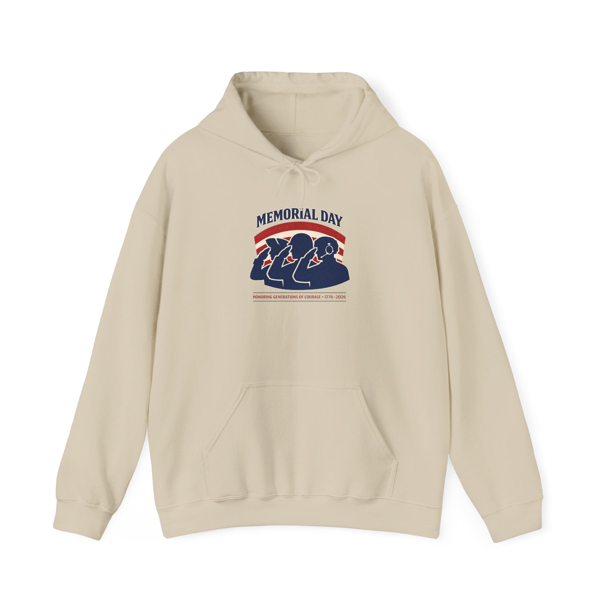 Memorial Day 1776–2026 Hoodie | USA 250 Vintage Distressed, Red White Blue Americana