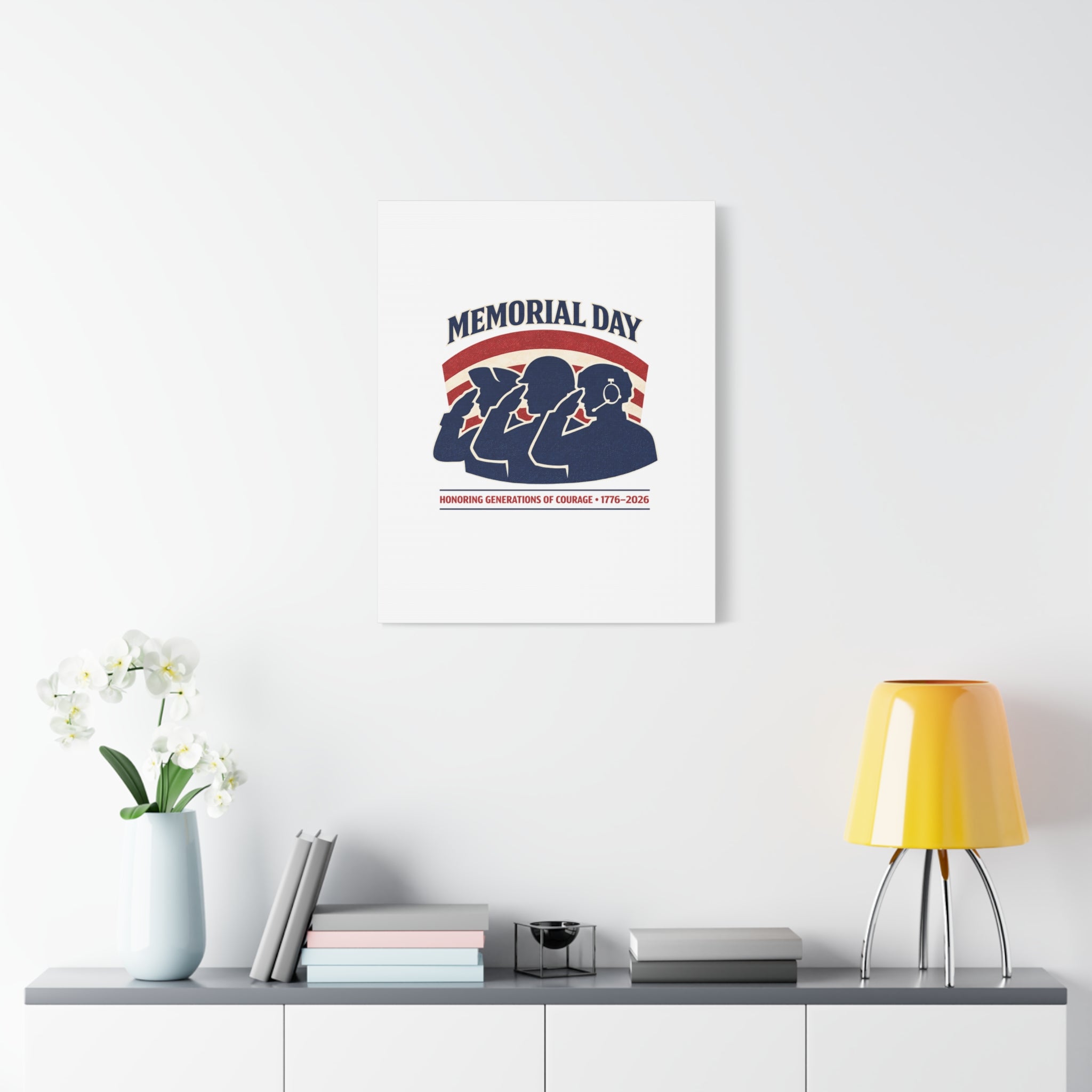 Memorial Day 1776–2026 Canvas | USA 250, patriotic vintage distressed