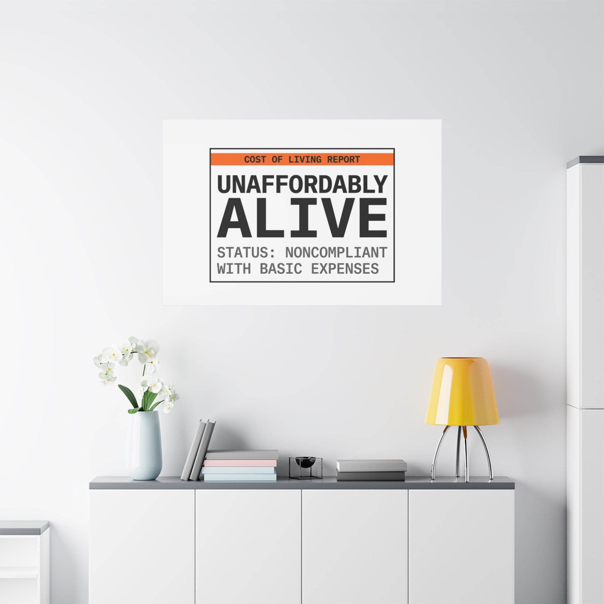 Unaffordably Alive Canvas | cost of living crisis, receipt aesthetic