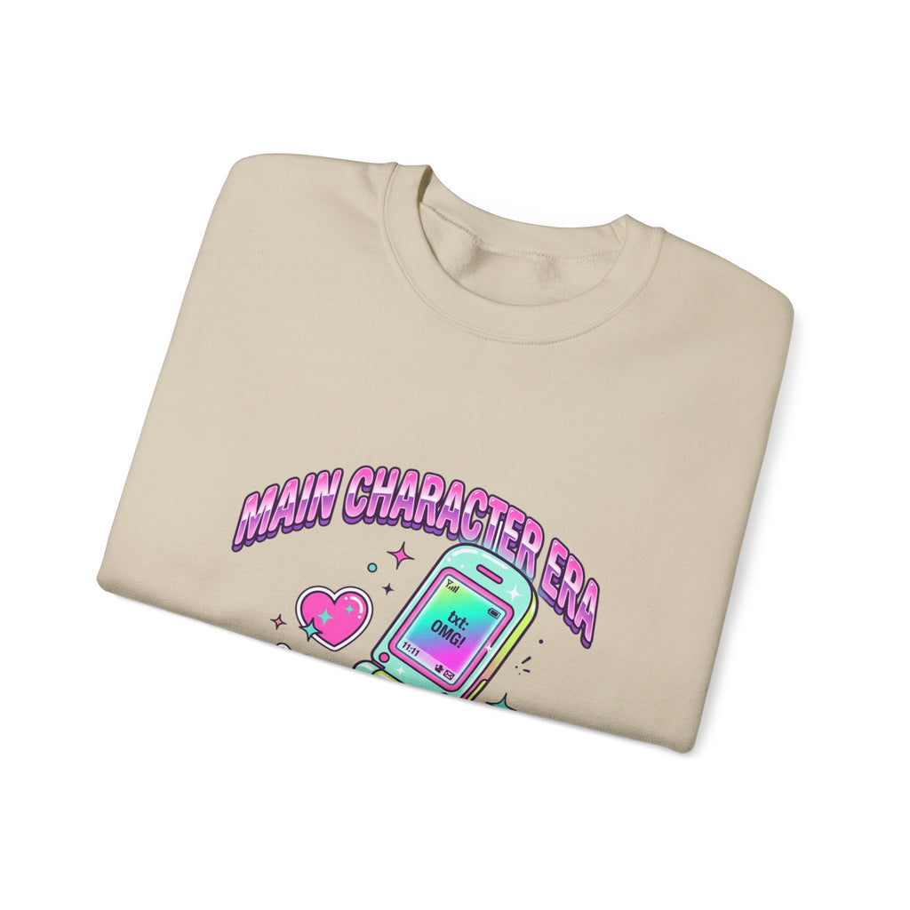 Flirty Y2K Flip Phone Graphic Sweatshirt | 2000s Aesthetic, Retro Internet