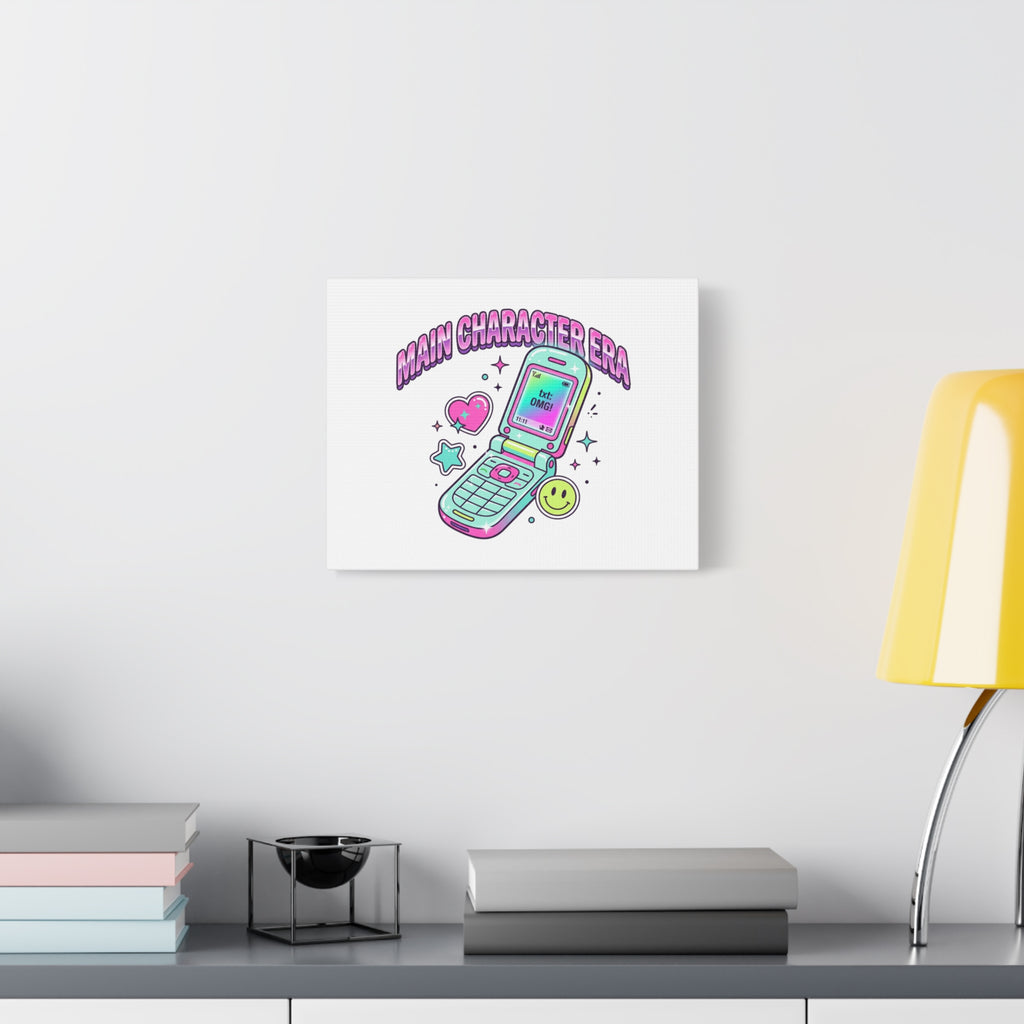 Main Character Era Canvas | Y2K Aesthetic, Retro Flip Phone Wall Art