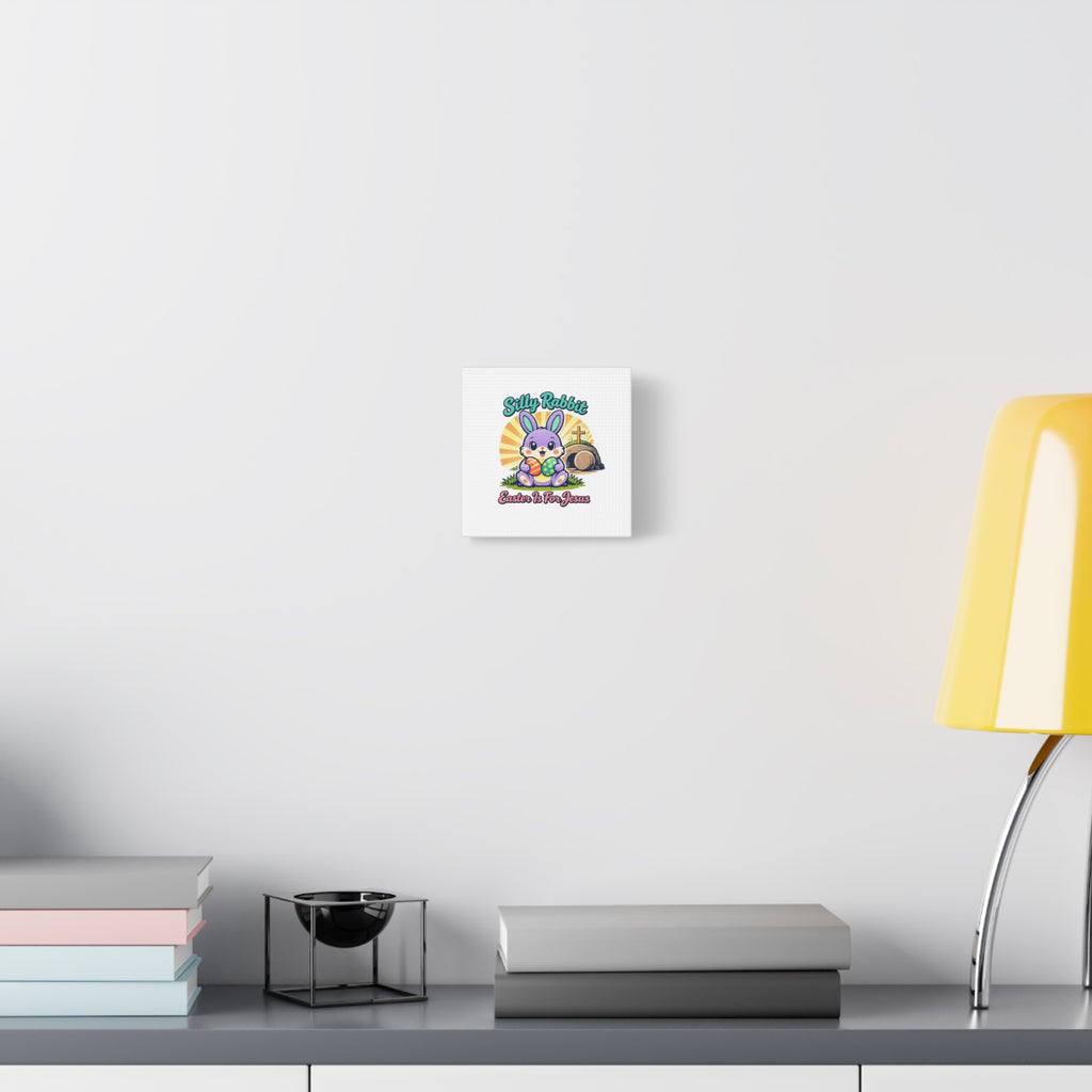 Easter Is For Jesus Bunny Canvas | Easter Christian, Faith-Based Pastel Retro