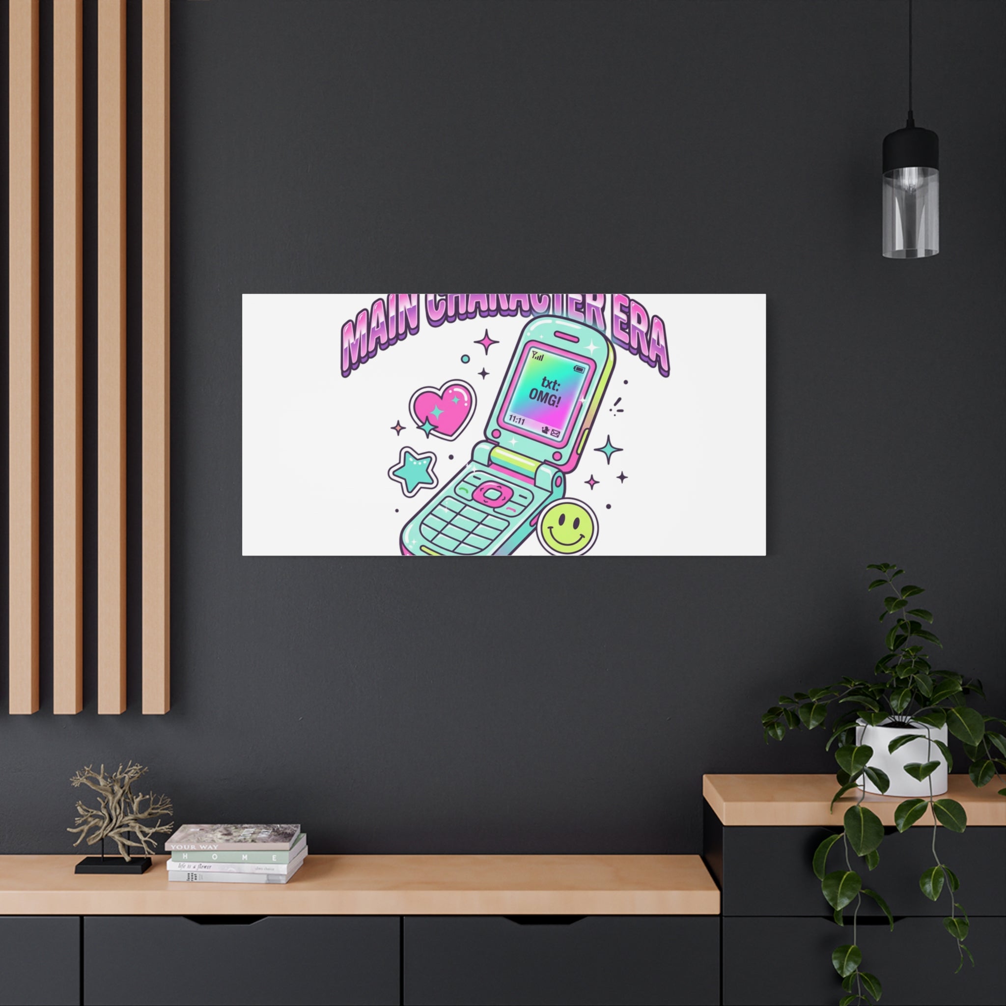 Main Character Era Canvas | Y2K Aesthetic, Retro Flip Phone Wall Art