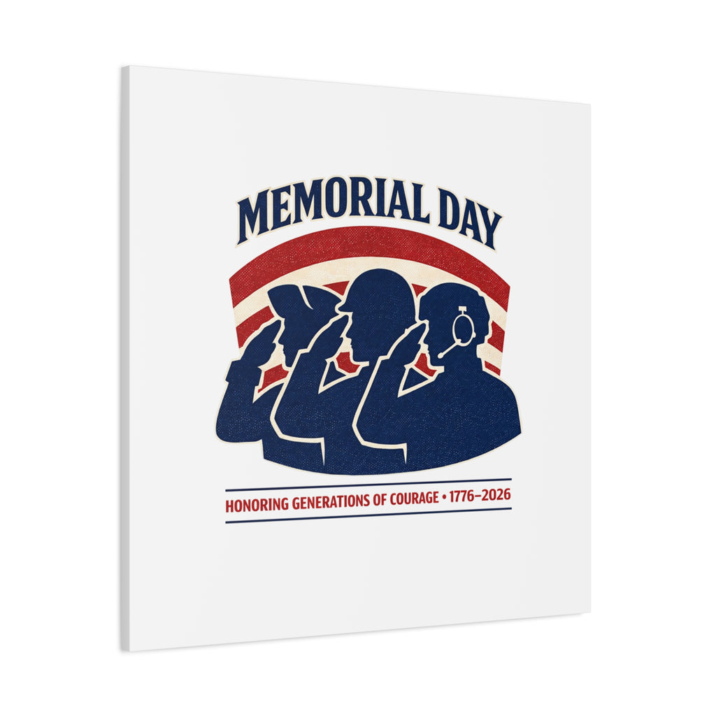Memorial Day 1776–2026 Canvas | USA 250, patriotic vintage distressed