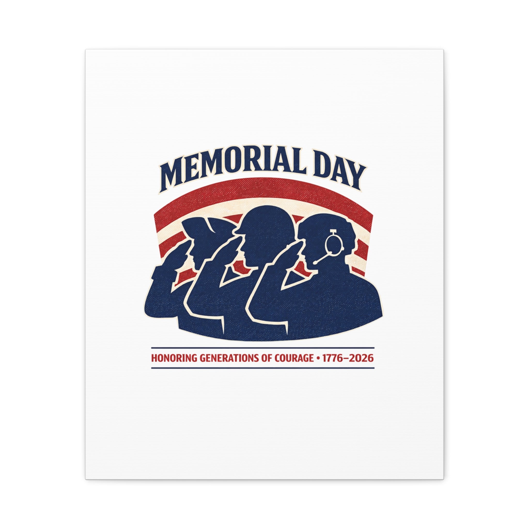 Memorial Day 1776–2026 Canvas | USA 250, patriotic vintage distressed