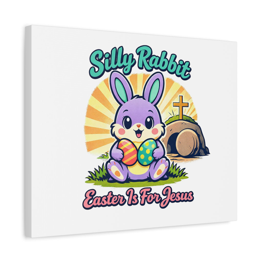 Easter Is For Jesus Bunny Canvas | Easter Christian, Faith-Based Pastel Retro