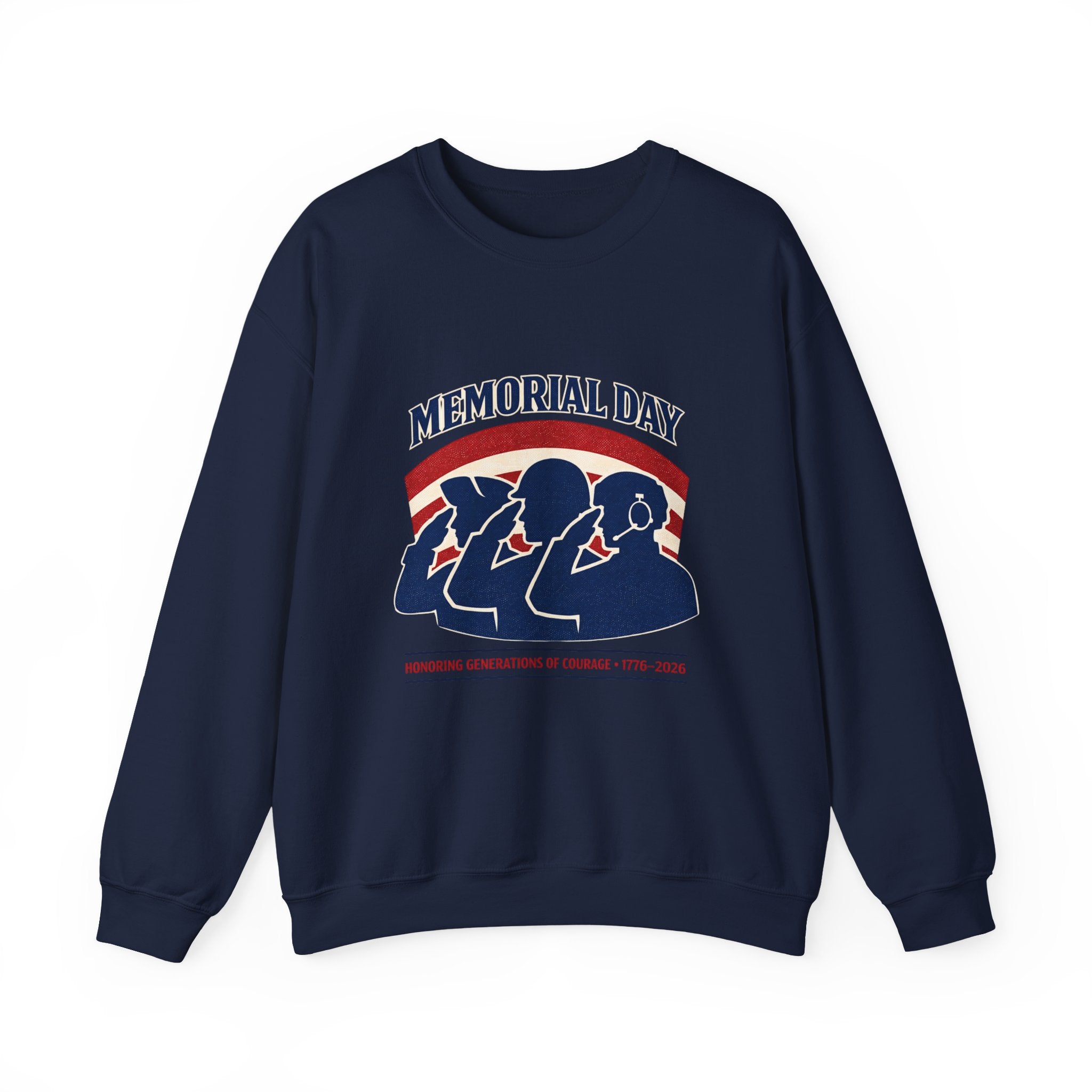 Memorial Day 1776–2026 Crewneck Sweatshirt | USA 250, vintage distressed patriotic