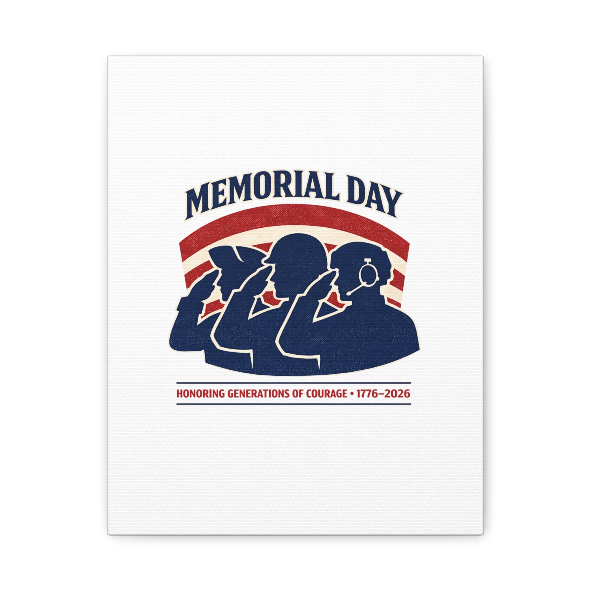 Memorial Day 1776–2026 Canvas | USA 250, patriotic vintage distressed