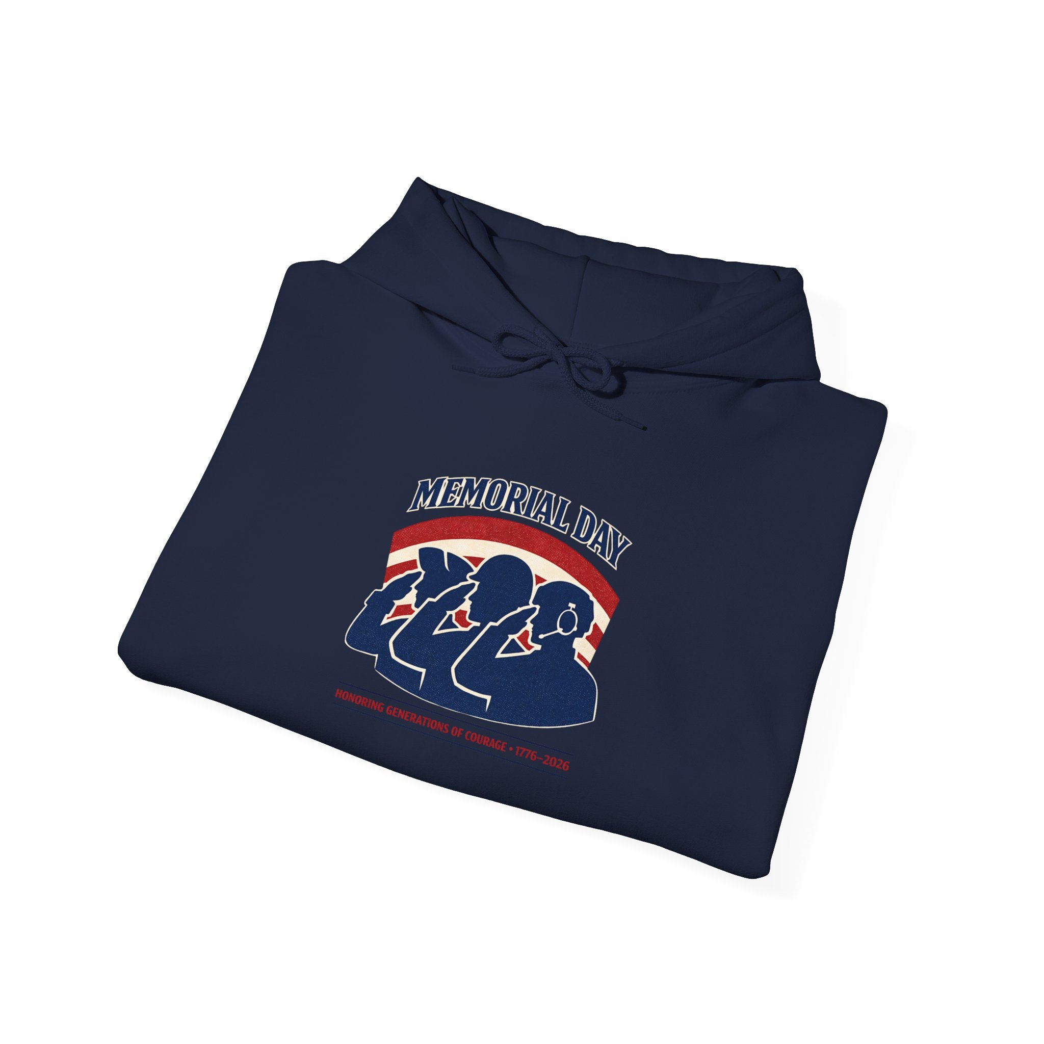 Memorial Day 1776–2026 Hoodie | USA 250 Vintage Distressed, Red White Blue Americana
