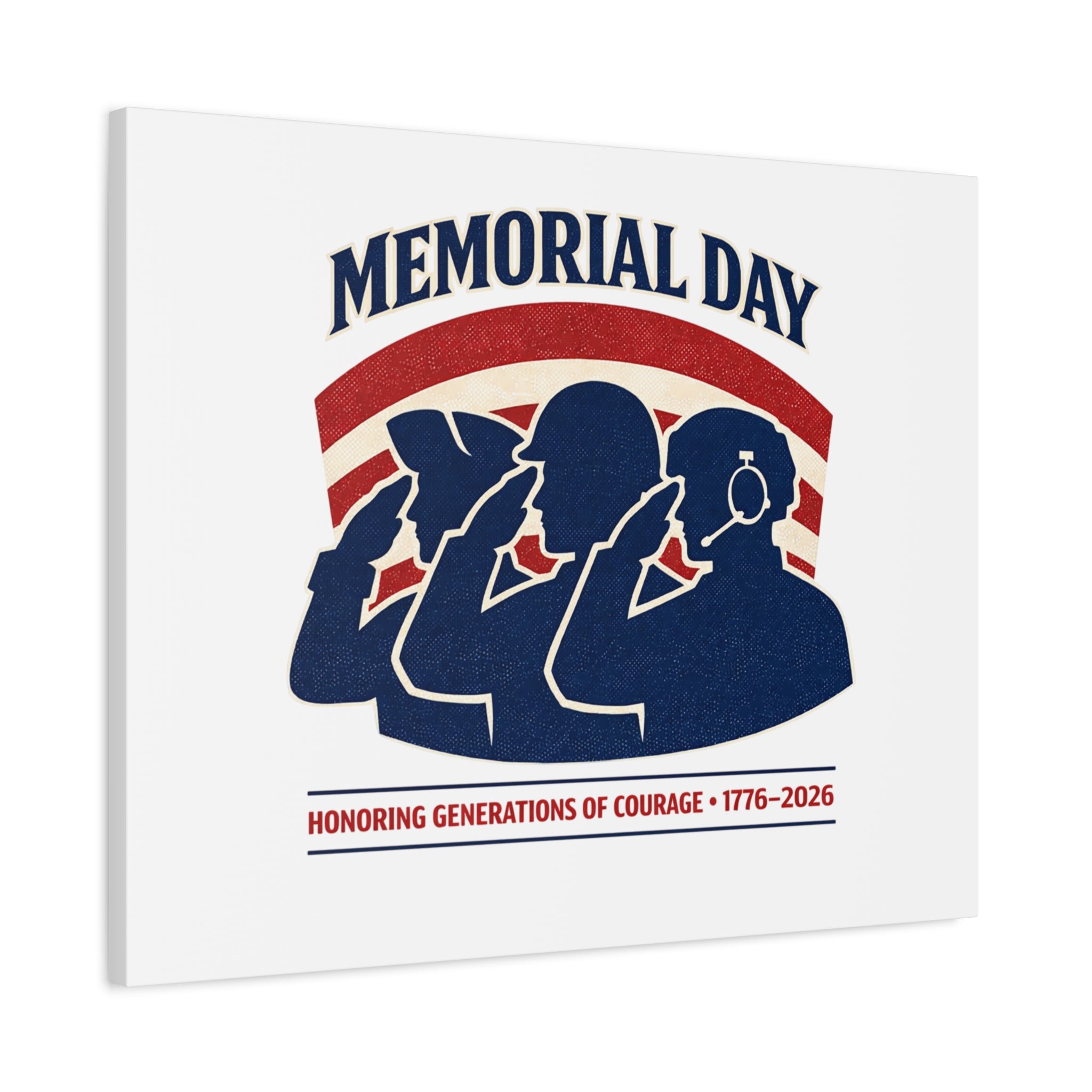 Memorial Day 1776–2026 Canvas | USA 250, patriotic vintage distressed
